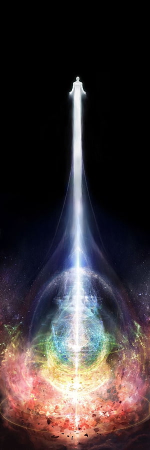 Luminous Human Silhouette Radiating Cosmic Energy and Spiritual Awakening Light, meditation spirituality awakening, Spiritual Consciousness HD phone wallpaper
