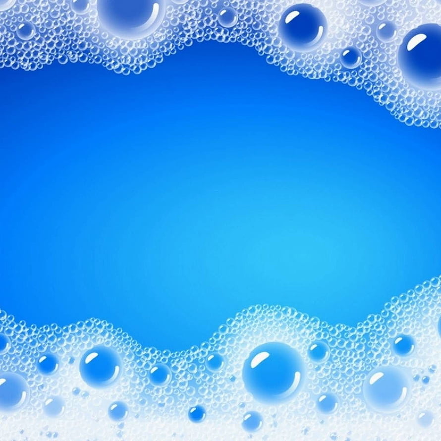Blue Water Bubbles Frame with White Foam Border on Gradient Background HD phone wallpaper