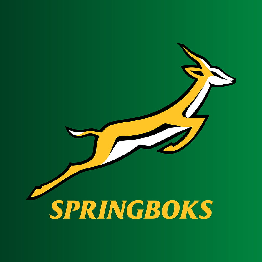 Springboks Rugby Team Logo with Leaping Antelope on Green Background HD phone wallpaper