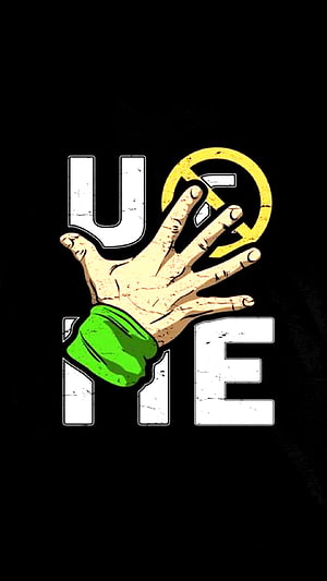 John Cena Hand Sign Graphic with UFC Logo on Black Background HD phone wallpaper