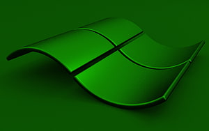 Windows 3D Wavy Logo in Vibrant Green with Smooth Curved Panels and Minimalist Design HD wallpaper