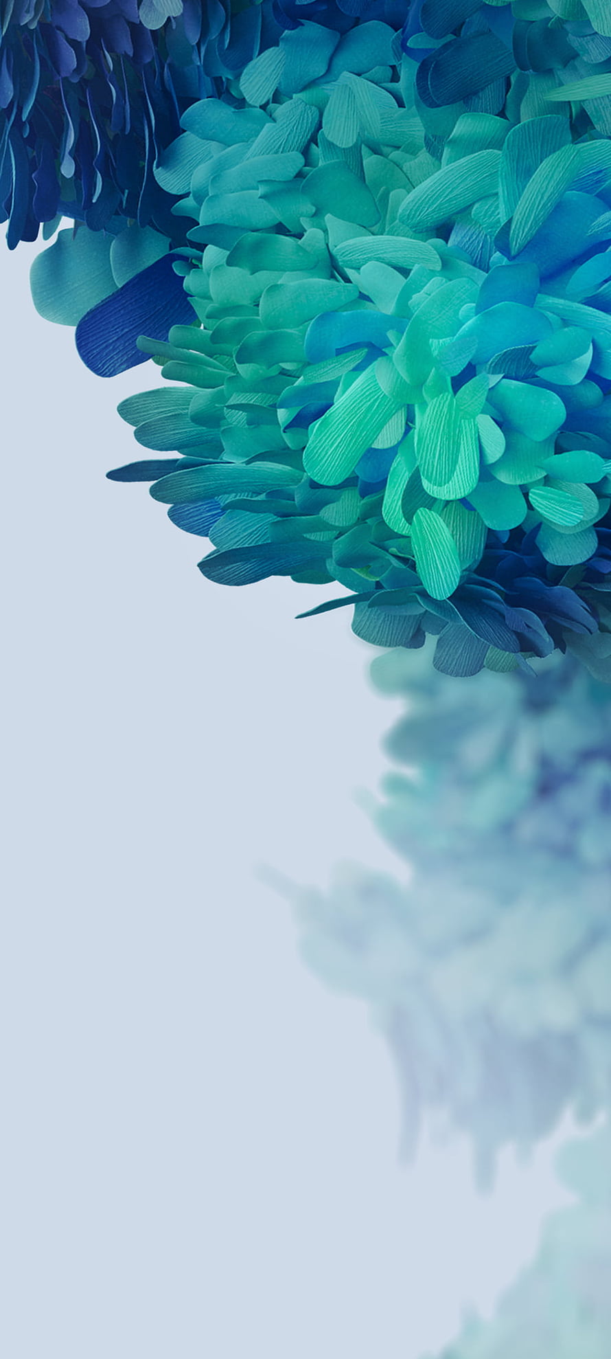 Vibrant Blue and Teal Abstract Floral Pattern with Soft Gradient Background HD phone wallpaper