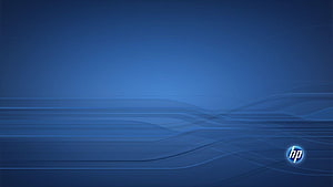 HP Blue Abstract Wave Desktop Background with Flowing Light Lines HD wallpaper