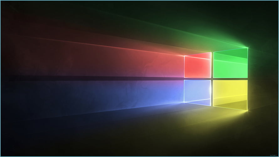 Windows 10 Neon Window Logo Abstract Dark Background HD wallpaper