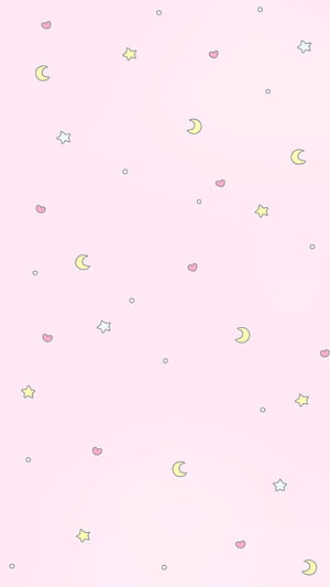 Cute Pastel Pink Kawaii Pattern with Stars, Moons, and Hearts HD phone wallpaper