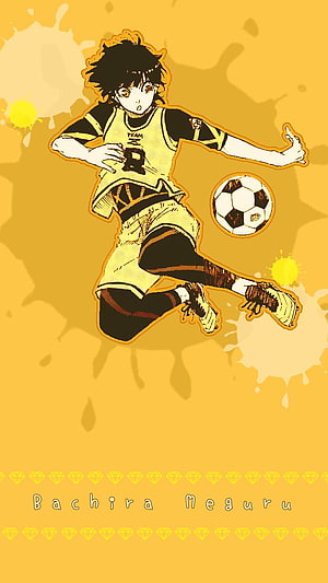 Bachira Meguru from Blue Lock in Dynamic Soccer Action Pose HD phone wallpaper