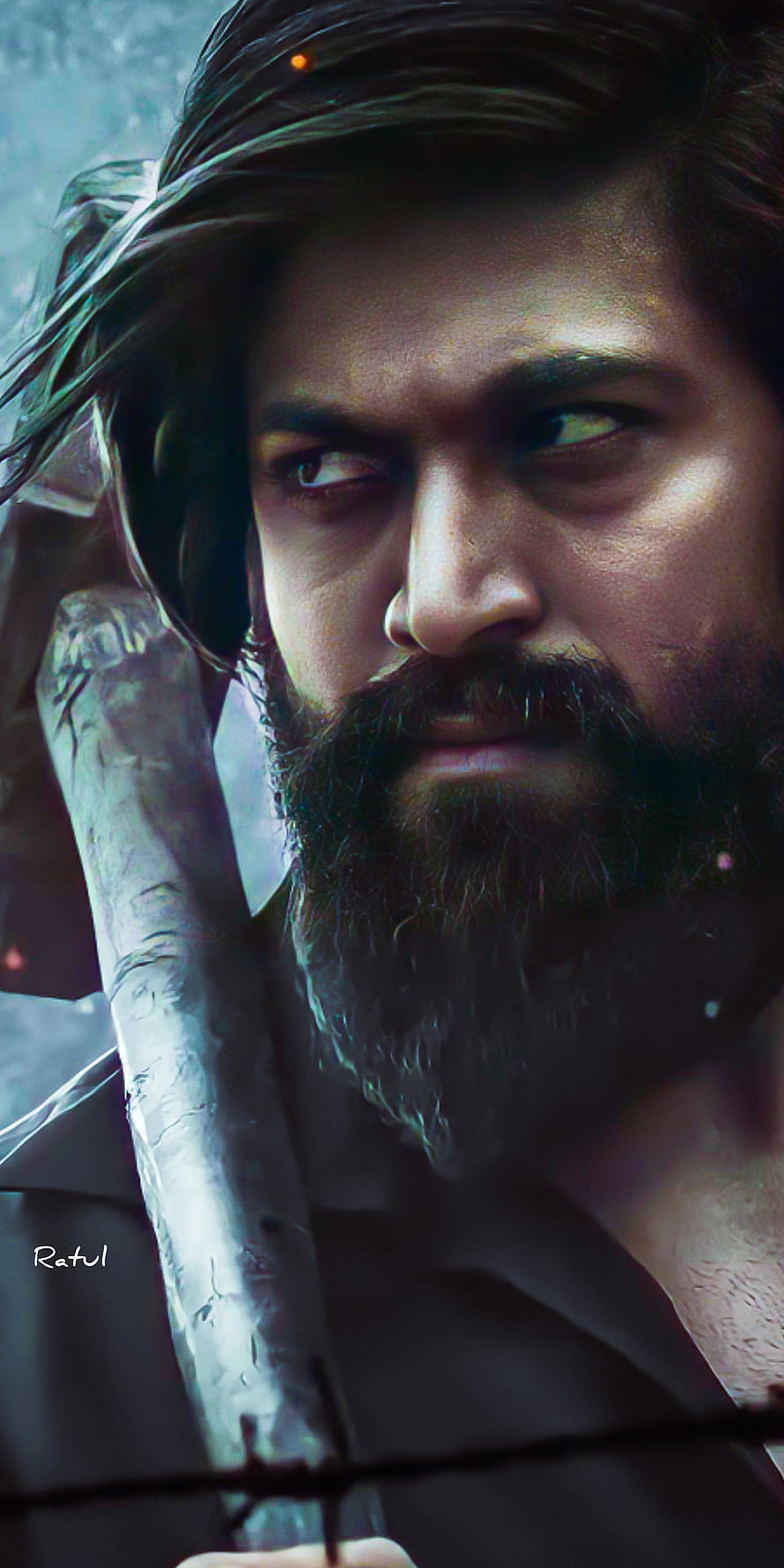 Yash as Rocky in KGF Chapter 2 Intense Close-Up Portrait HD phone wallpaper