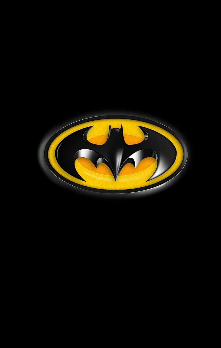 Glossy 3D Batman Bat Symbol Emblem on Black Background HD phone wallpaper