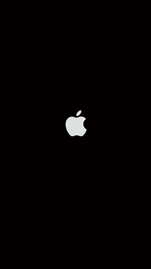 Minimalist Apple Logo on Black Background for iPhone and Mac Devices HD phone wallpaper