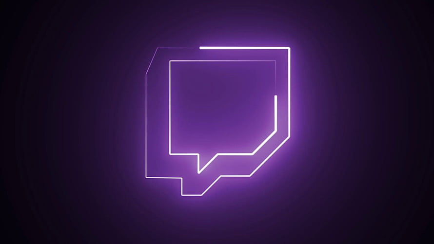 Neon Twitch Logo Glow on Dark Purple Background for Gaming Streamers HD wallpaper