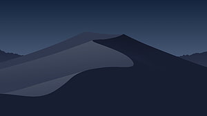 Minimalist Dark Mountain Landscape with Smooth Geometric Shapes and Deep Blue Tones HD wallpaper