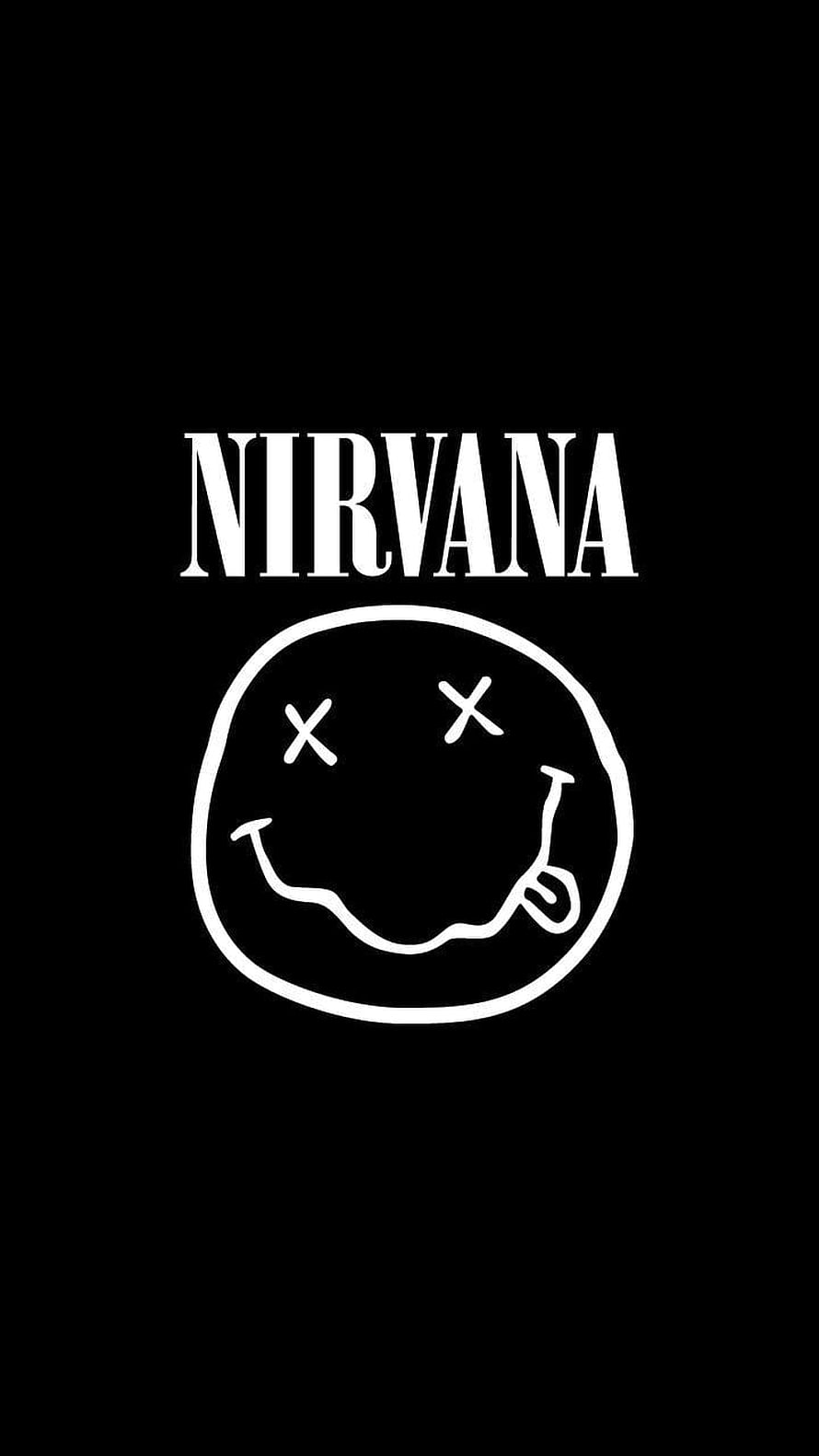 Nirvana Nevermind Album Cover Art with Drowning Baby Logo on Black Background HD phone wallpaper