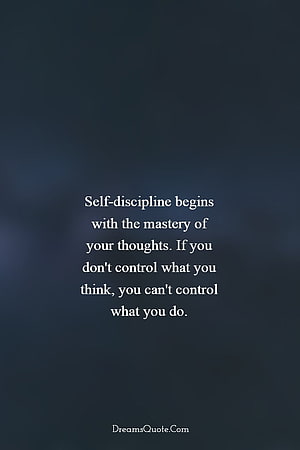 Motivational Quote on Self-Discipline and Thought Mastery Against a Dark Blue Background HD phone wallpaper