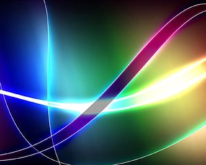 Vibrant Abstract Neon Light Trails on Dark Background HD wallpaper