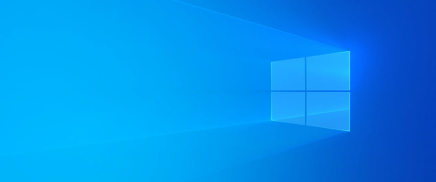 Windows 10 Default Blue Desktop Background with Glowing Window Logo HD wallpaper