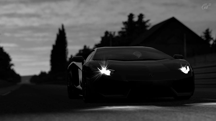 Matte Black Lamborghini Aventador Headlights On Country Road HD wallpaper