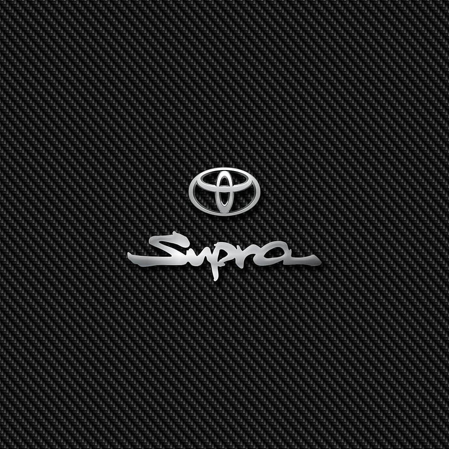 Toyota Supra Emblem on Black Carbon Fiber Texture Background HD phone wallpaper