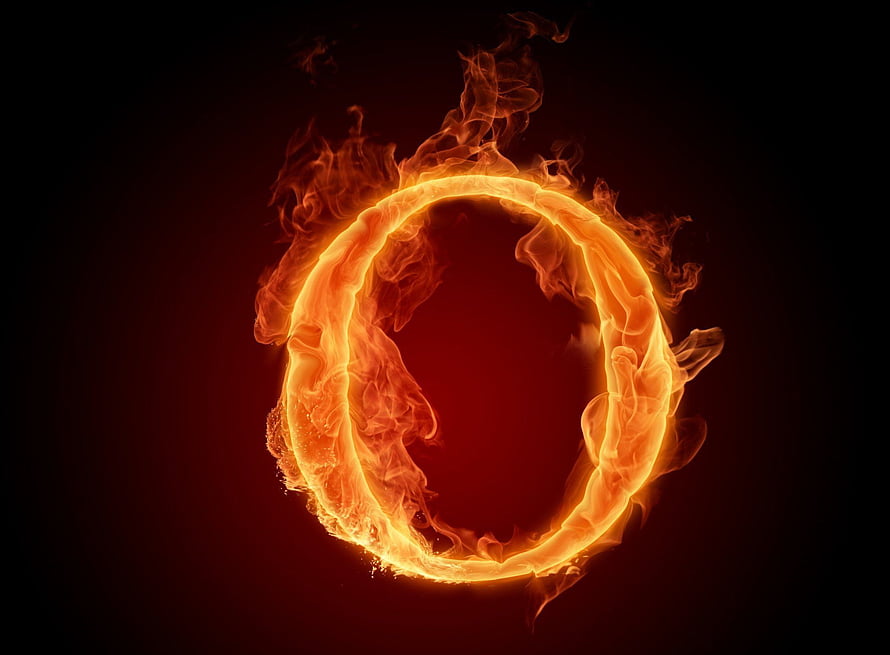 Circular Fire Ring with Rising Flames on Dark Background HD wallpaper