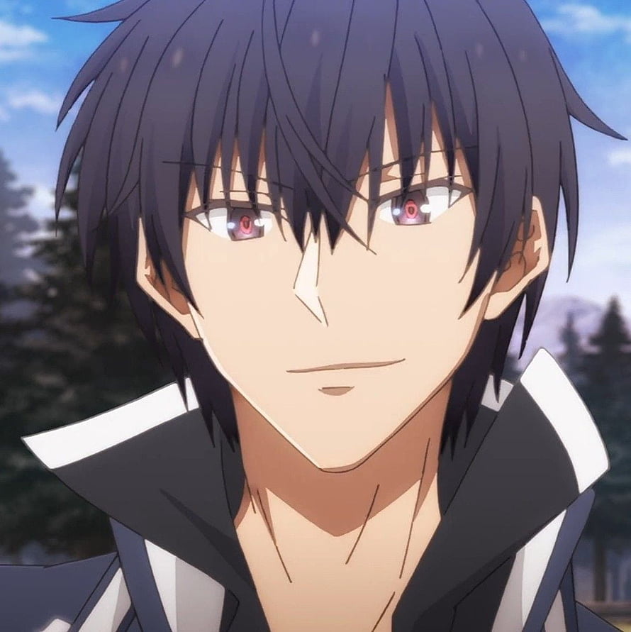 Anos Voldigoad Anime Character Portrait with Dark Hair and Red Eyes HD phone wallpaper