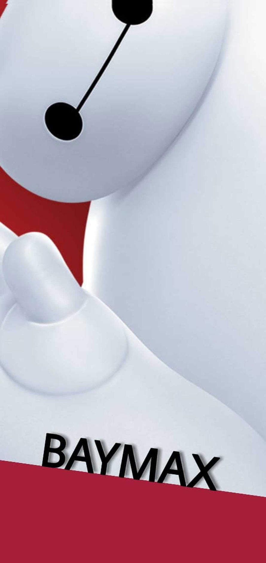 Baymax Close-Up Portrait with Red Background and Minimalist Design HD phone wallpaper