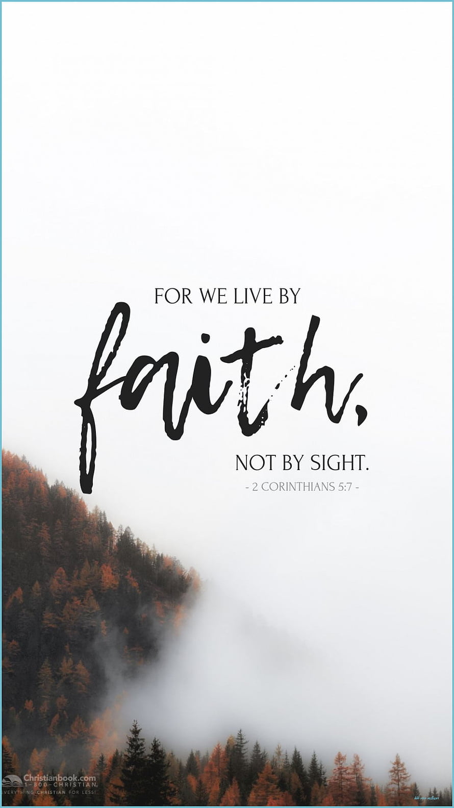 Faith Not By Sight Bible Verse with Misty Autumn Forest Landscape HD phone wallpaper