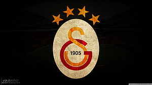 Galatasaray 1905 Club Crest With Four Stars on Dark Stadium Background HD wallpaper