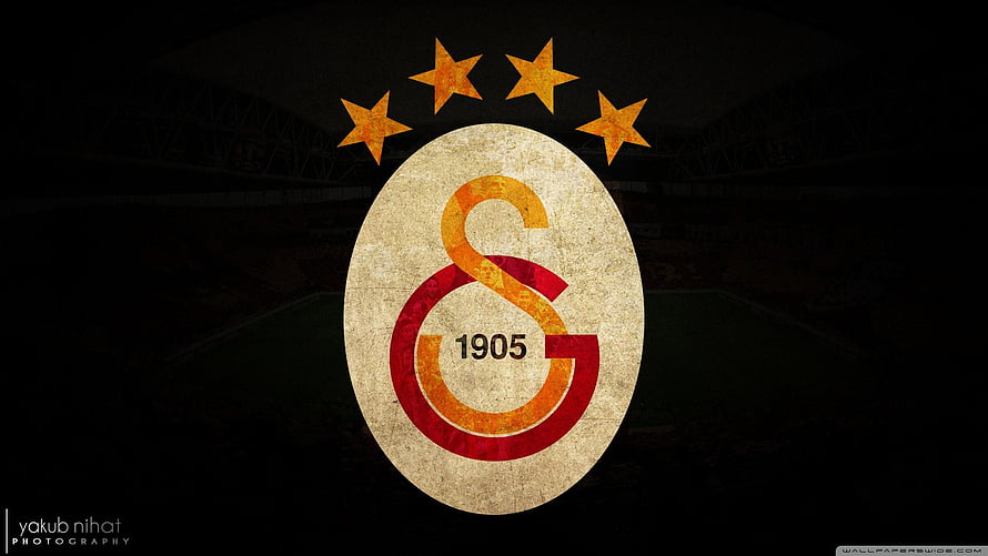 Galatasaray 1905 Club Crest With Four Stars on Dark Stadium Background HD wallpaper