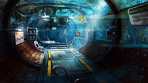 Subnautica Aurora Underwater Research Station Interior Concept Art HD wallpaper