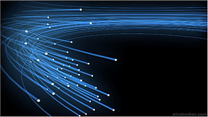 Abstract Blue Light Trails and Dots on Dark Background HD wallpaper
