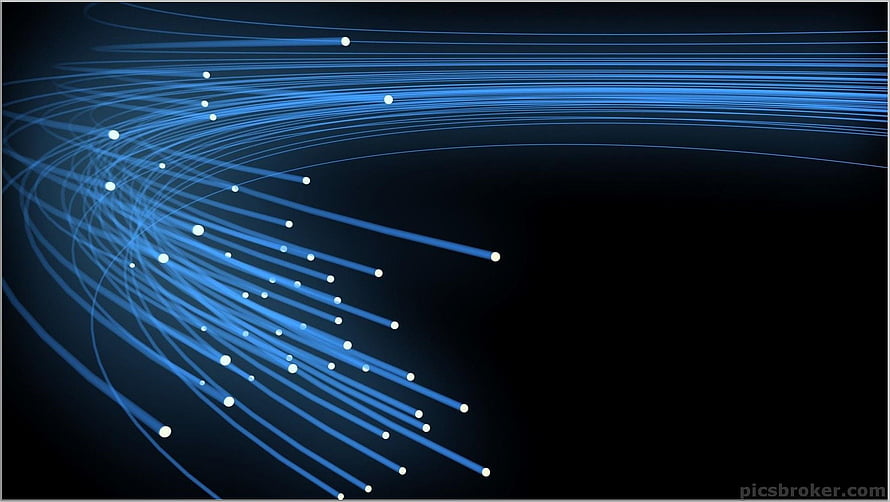 Abstract Blue Light Trails and Dots on Dark Background HD wallpaper