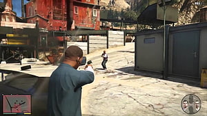 Grand Theft Auto V Third-Person Gunfight in Industrial District HD wallpaper