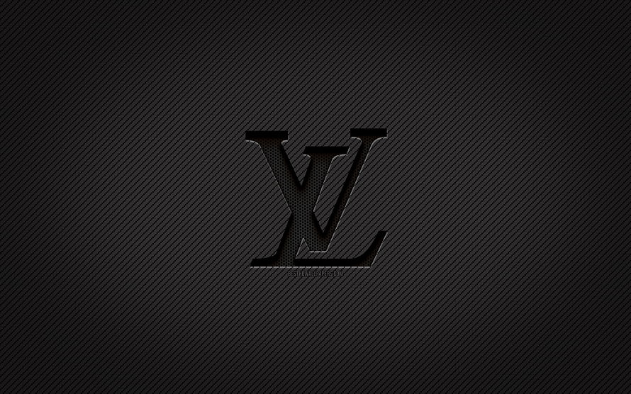 Louis Vuitton Monogram Logo on Textured Carbon Fiber Background HD wallpaper
