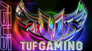 ASUS TUF Gaming RGB Logo with Neon Wings and Metallic Chrome Design HD wallpaper