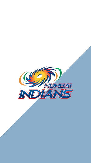 Mumbai Indians Cricket Team Official Logo on Diagonal Blue and White Background HD phone wallpaper