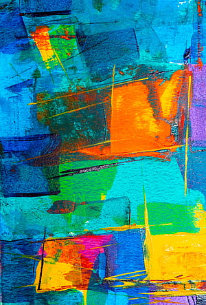 Vibrant Abstract Acrylic Painting with Bold Geometric Shapes and Expressive Brushstrokes HD phone wallpaper