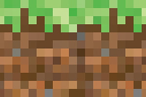 Minecraft Grass Block Texture with Pixelated Dirt and Green Foliage HD wallpaper