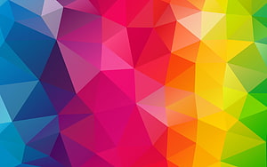 Vibrant Geometric Low Poly Triangle Pattern with Rainbow Color Gradient HD wallpaper