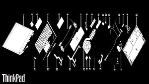 ThinkPad X1 Carbon Gen 7 Exploded View Technical Diagram HD wallpaper