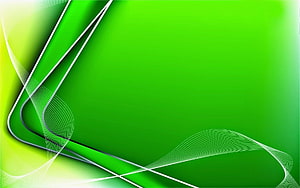 Vibrant Green Abstract Background with Flowing White Curves and Geometric Lines HD wallpaper