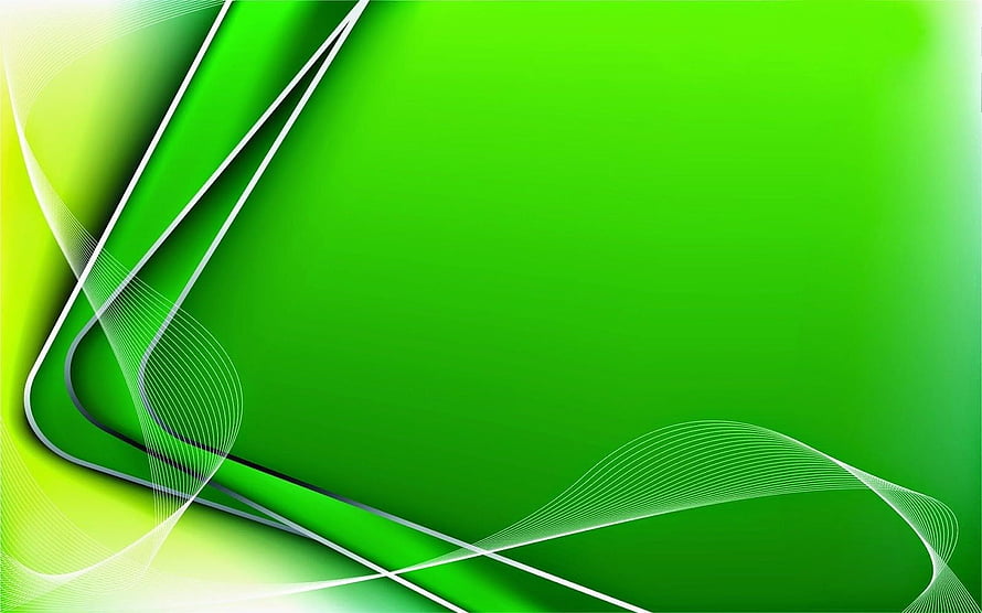 Vibrant Green Abstract Background with Flowing White Curves and Geometric Lines HD wallpaper