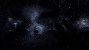 Deep Space Nebula and Star Field Against Pure Black Background HD wallpaper