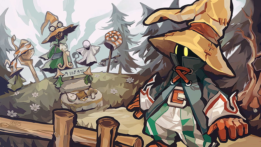 Vivi Ornitier from Final Fantasy IX in a Stylized Forest Setting HD wallpaper