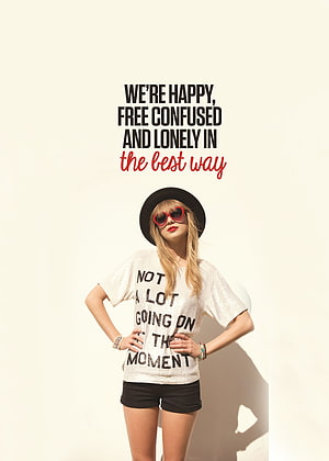 Taylor Swift 22 Era Portrait with Inspirational Quote and Bold Typography HD phone wallpaper