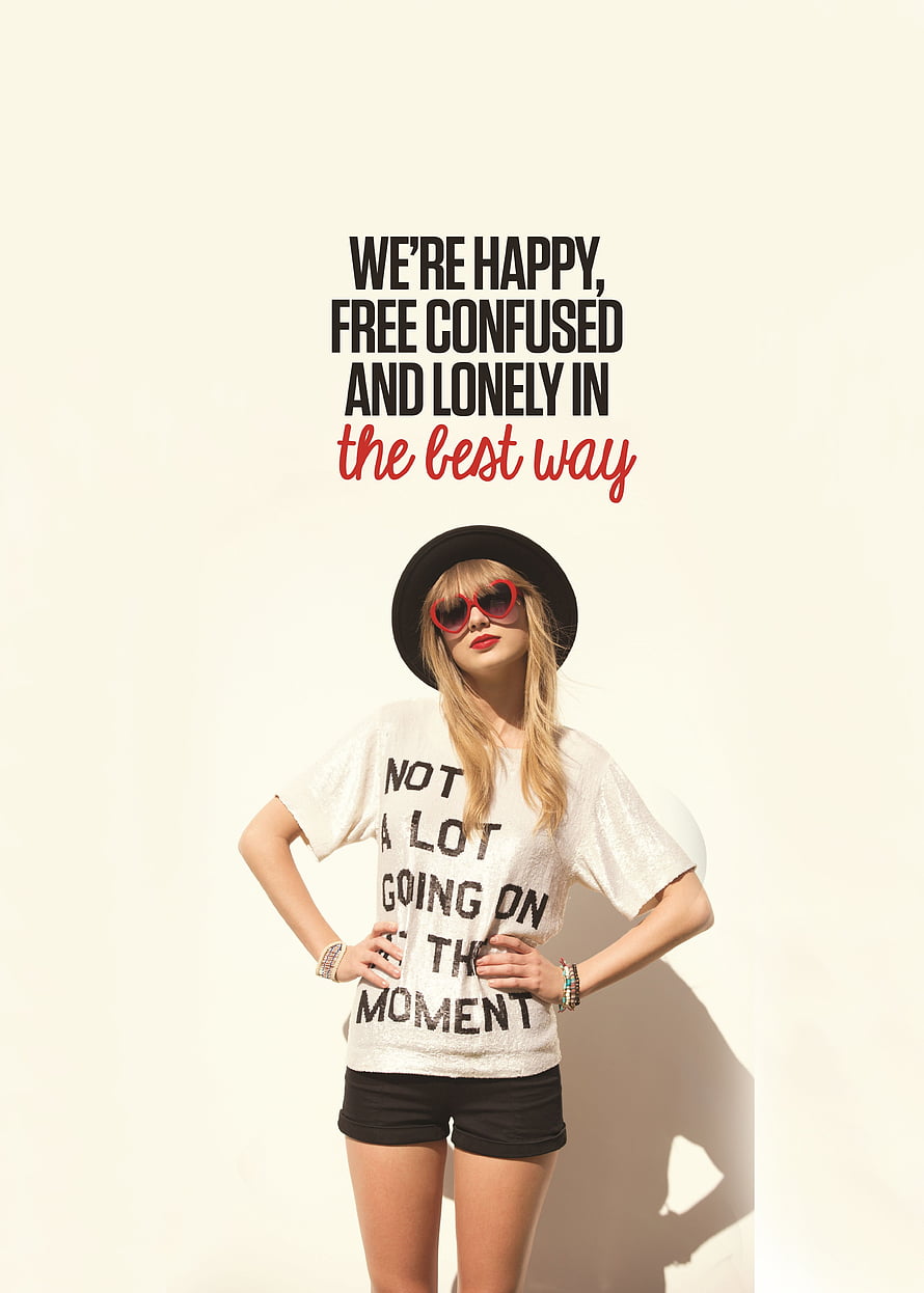 Taylor Swift 22 Era Portrait with Inspirational Quote and Bold Typography HD phone wallpaper