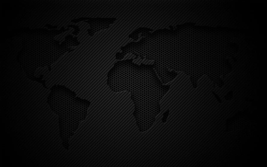 Dark Hexagonal World Map Pattern with Diagonal Line Texture HD wallpaper