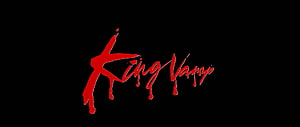 King Vamp Tour Logo in Red Brush Script on Black Background HD wallpaper