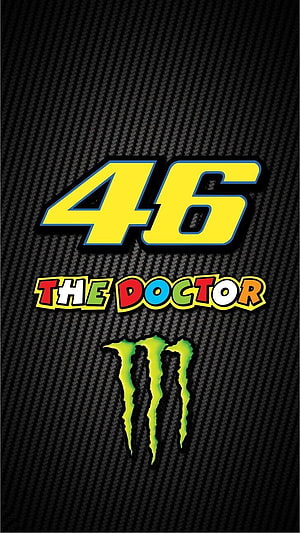 Valentino Rossi 46 The Doctor Monster Energy Carbon Fiber Racing Graphic HD phone wallpaper
