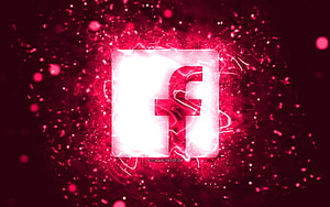 Glowing Facebook Logo With Pink Neon Energy Burst And Abstract Particle Background HD wallpaper