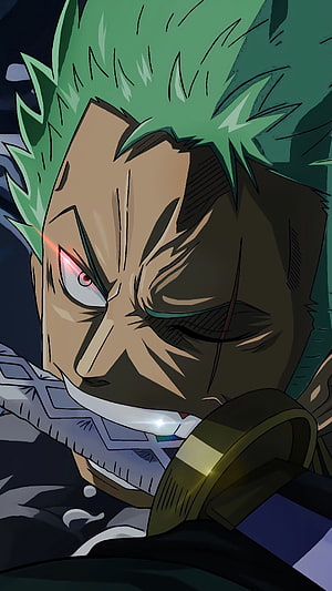 Roronoa Zoro Close-Up Portrait From One Piece Anime HD phone wallpaper