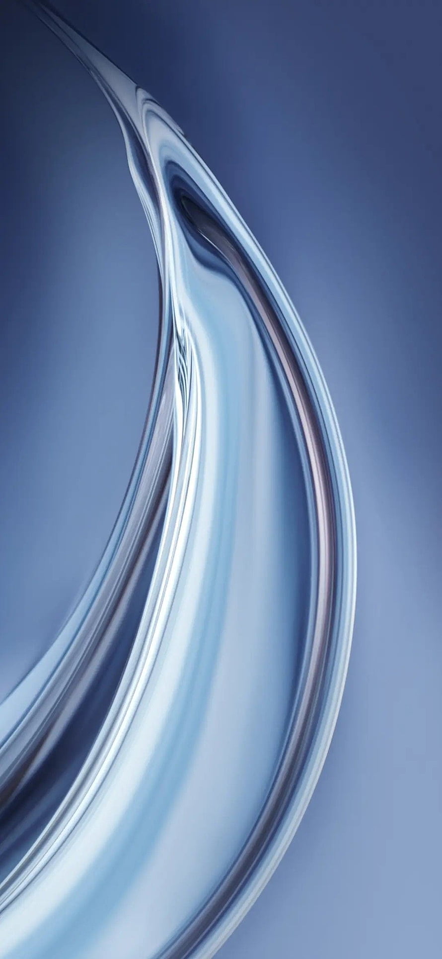 Sleek Liquid Metal Abstract Flow in Cool Blue Tones HD phone wallpaper